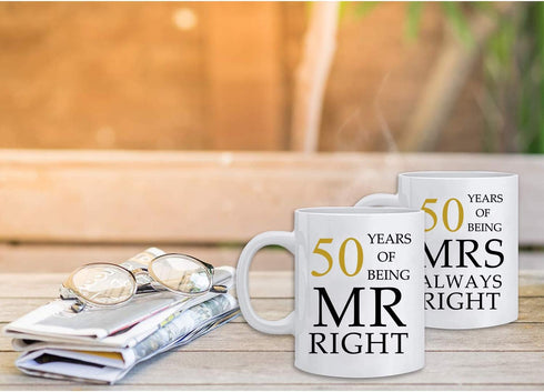 50th Wedding Anniversary Mugs for couples